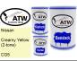 Preview: Nissan, Creamy Yellow (2-tone), CG5: 500ml Lackdose + 500ml Klarlack + 250ml Härter - Set, von ATW Autoteile West.